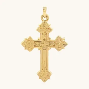 14K GOLD INTRICATE DESIGN CROSS PENDANT