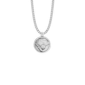 15/16 Inch Round Nickel Silver Boy's Soccer Medal with St. Christopher on Back