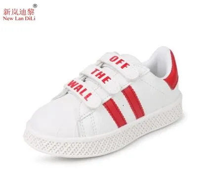 2019 spring and autumn new style sneakers children's stripe white shoes girls casual shoes boys students sports shoes size 21-36