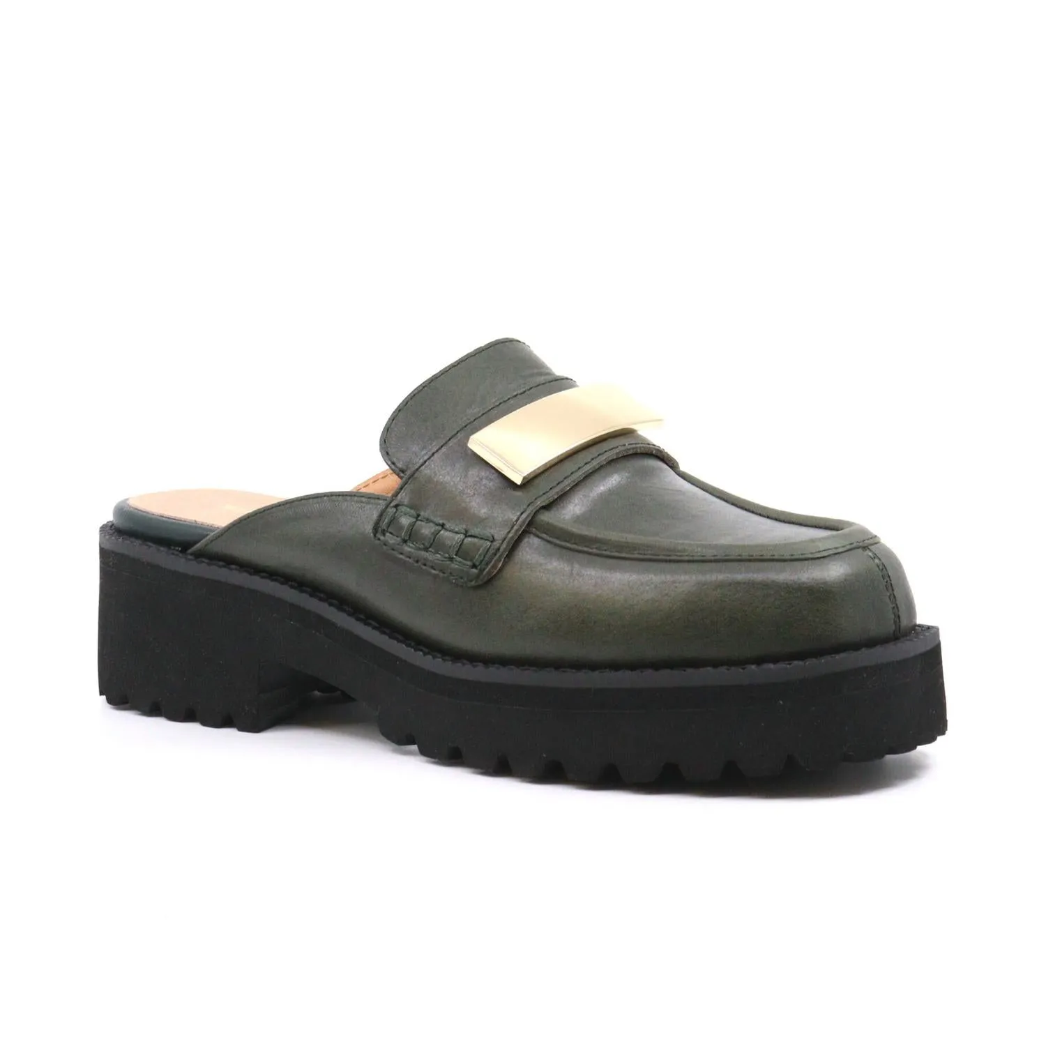All Black - Flat Buckle Mule