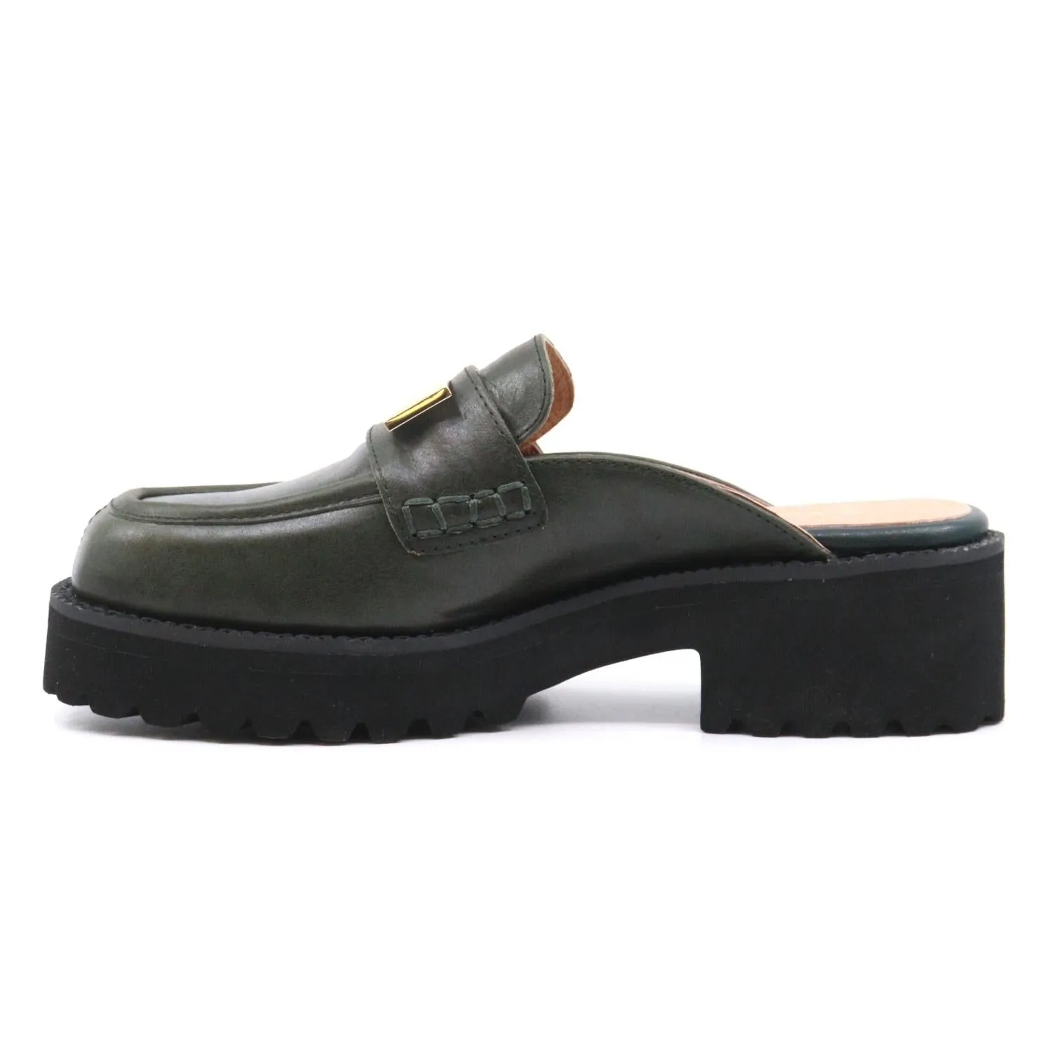 All Black - Flat Buckle Mule
