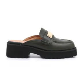All Black - Flat Buckle Mule