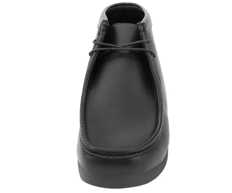 Amali Jason2 Men's High Top Vegan Leather Chukka Boots Black