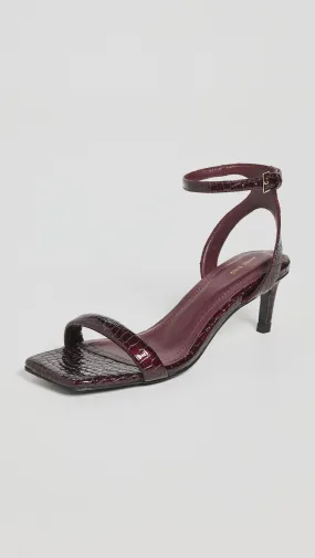 Anine Bing Cora Sandals in Burgundy Small Embossed