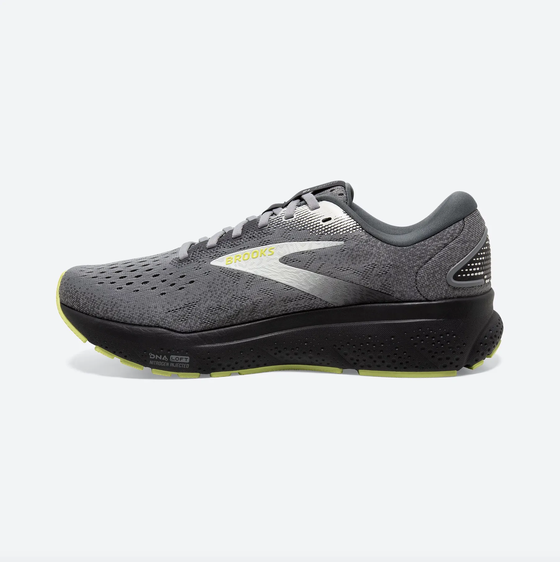 Brooks Mens Ghost 16- Primer/Grey/Lime (1104181D040)