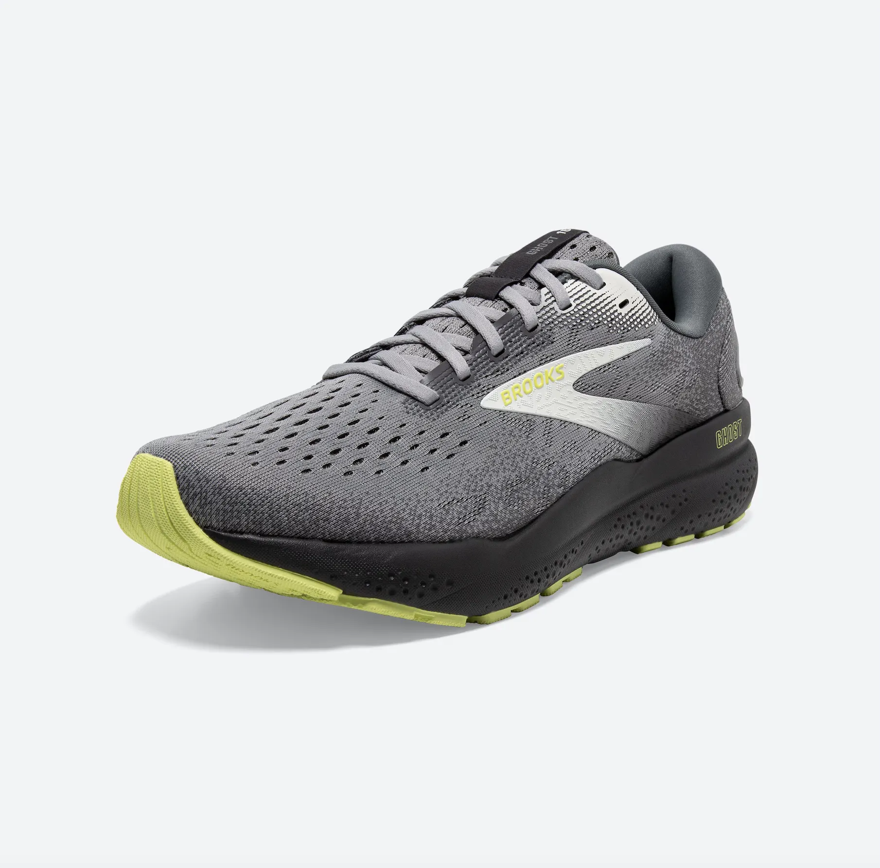 Brooks Mens Ghost 16- Primer/Grey/Lime (1104181D040)