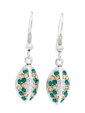 Football Earrings - Green/Lt Gold
