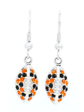Football Earrings - Orange/Black