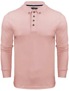 Howell Long Sleeve Polo Shirt in Pink