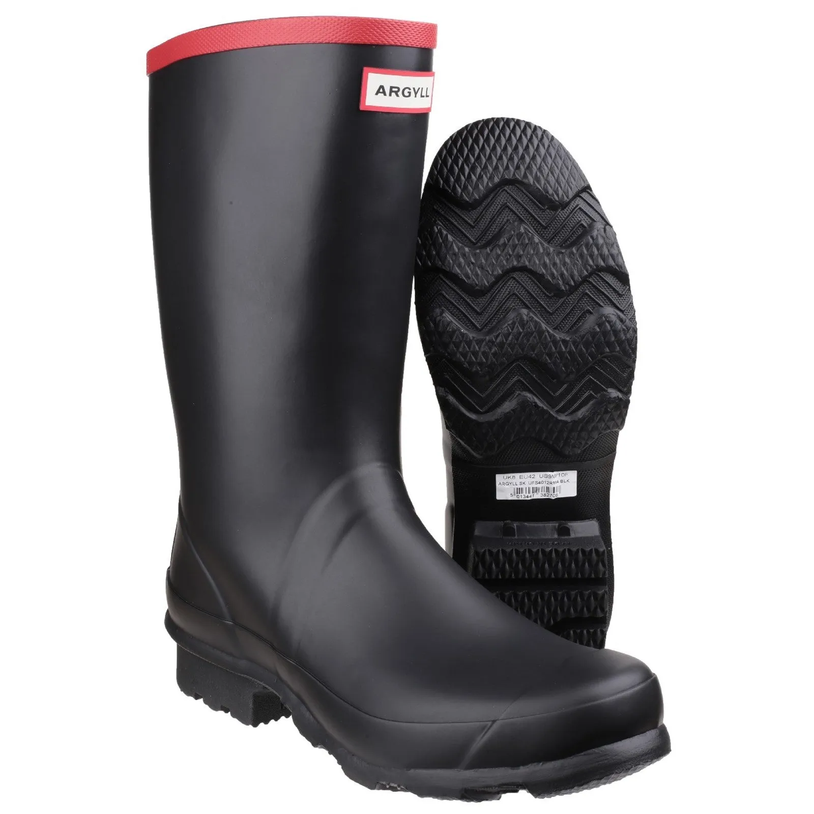 Hunter Unisex Black UFS4004RMA-BLK Argyll Short Knee Wellington Boots