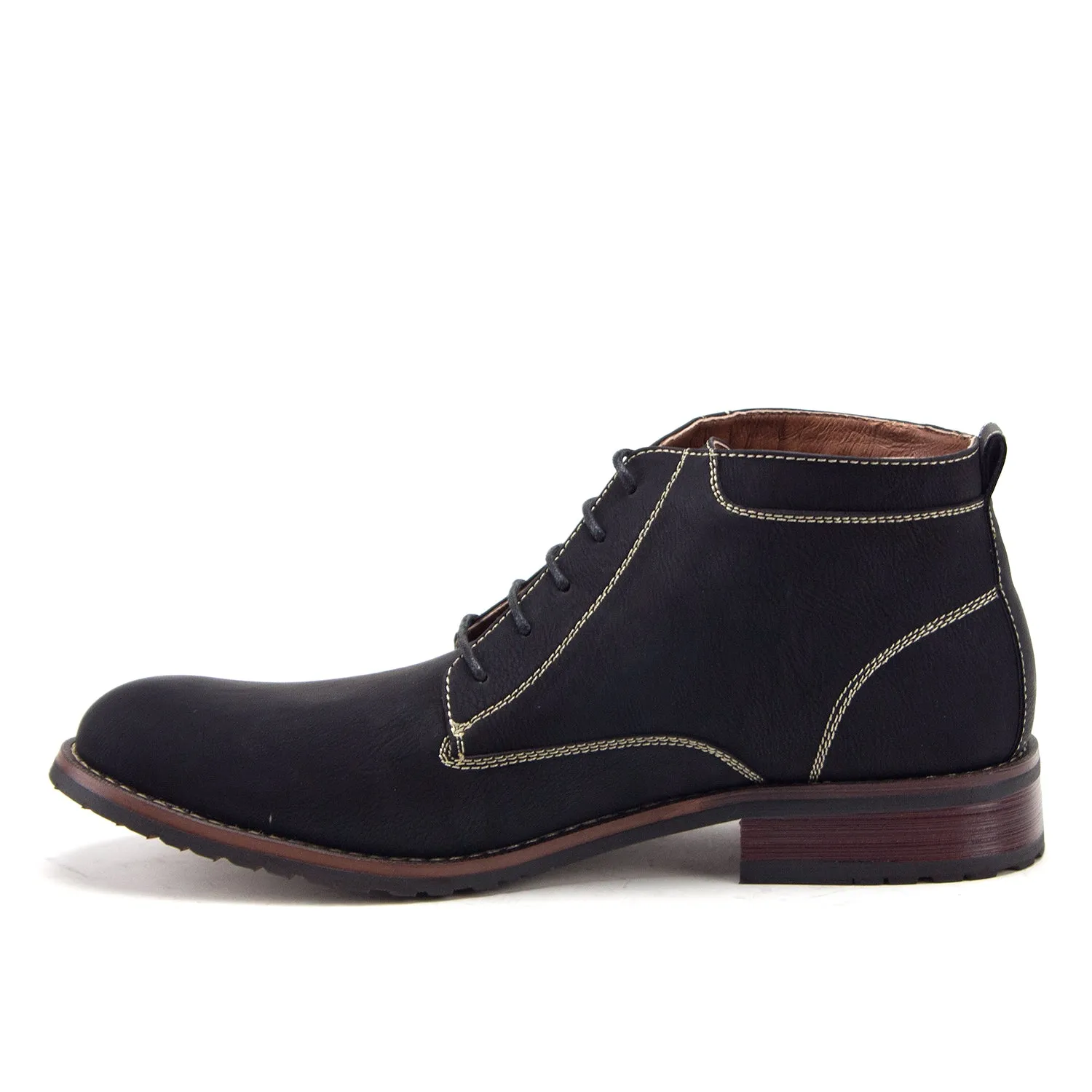 Jazamé Men's 917131 Distressed Round Toe Lace Up Ankle High Chukka Dress Boots