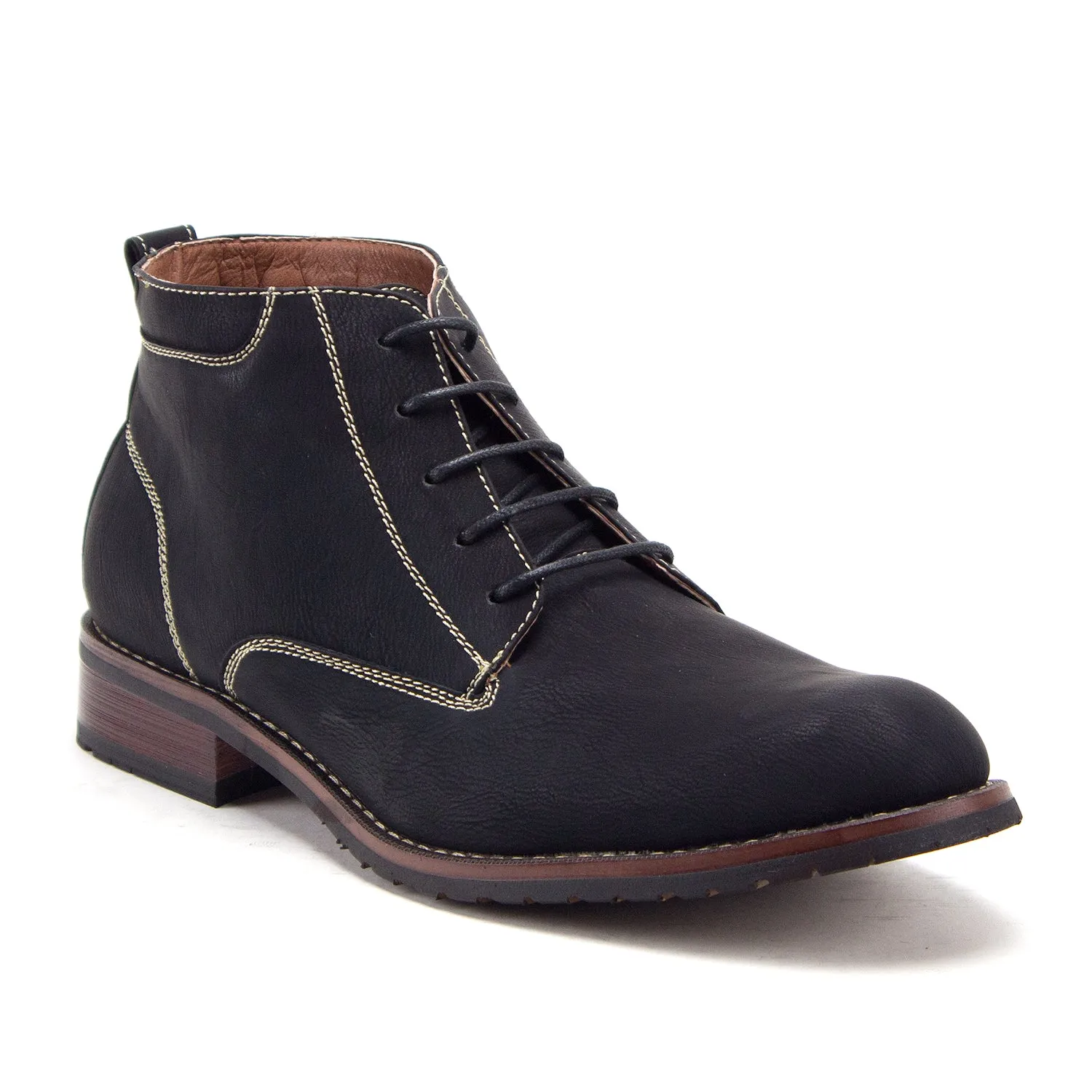 Jazamé Men's 917131 Distressed Round Toe Lace Up Ankle High Chukka Dress Boots