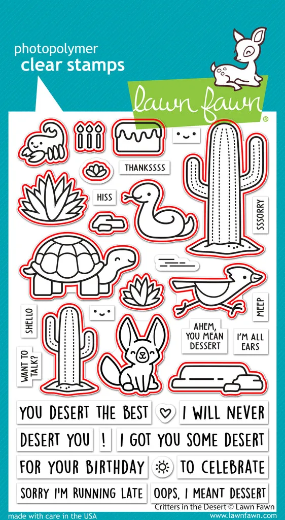 LAWN FAWN: Critters In The Desert | Stamp & Lawn Cuts Die Bundle