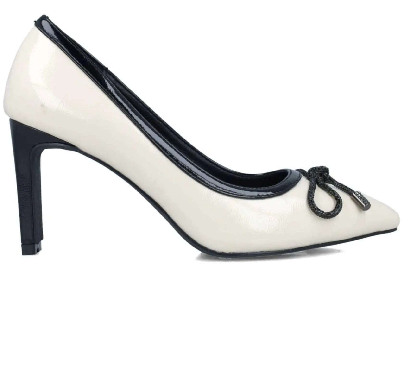 Menbur Ladies 2 Tone Bow Trim Court Shoe