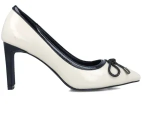 Menbur Ladies 2 Tone Bow Trim Court Shoe