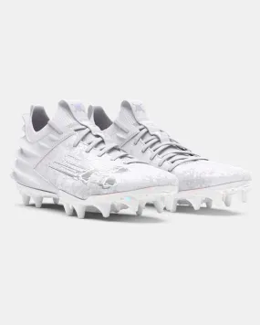 Men's UA Blur 2 MC Suede Football Cleat - White/Metallic Silver