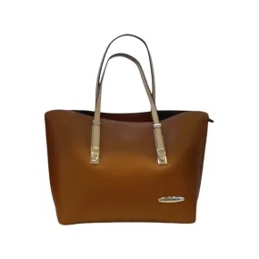 Vernika Minimalist Leather Tote with Dual Handles Tote Bag
