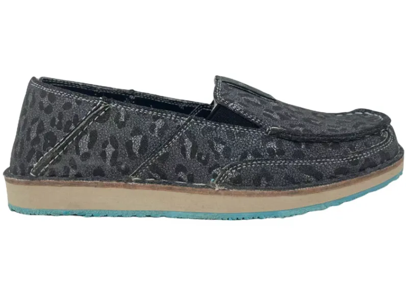 Very G Millie Leopard Charcoal Slip On
