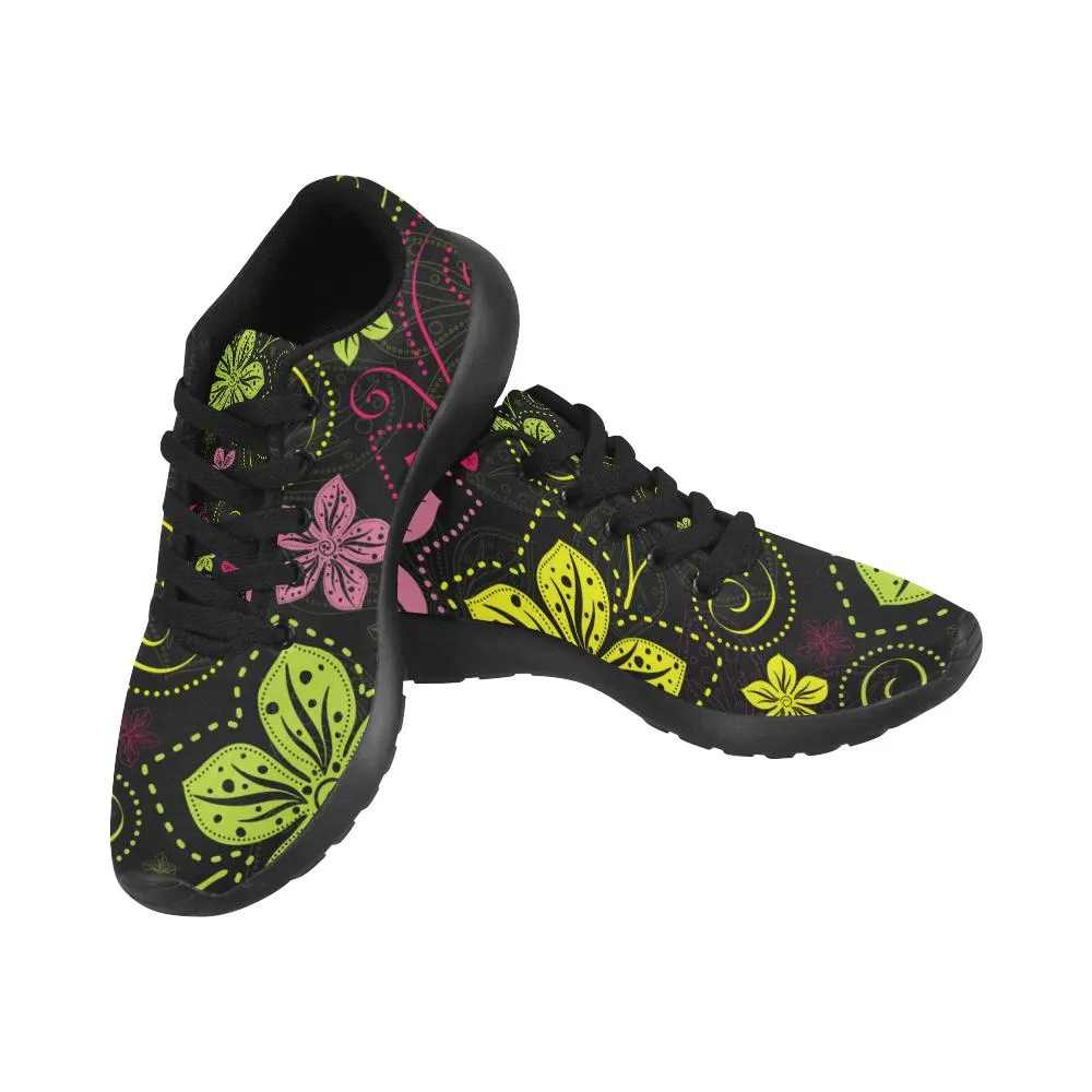 Zenzzle black floral pattern Women's Running shoes Casual Lightweight Athletic Sneakers US size 6-15