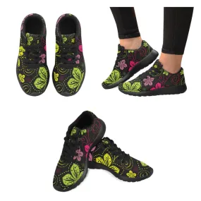 Zenzzle black floral pattern Women's Running shoes Casual Lightweight Athletic Sneakers US size 6-15
