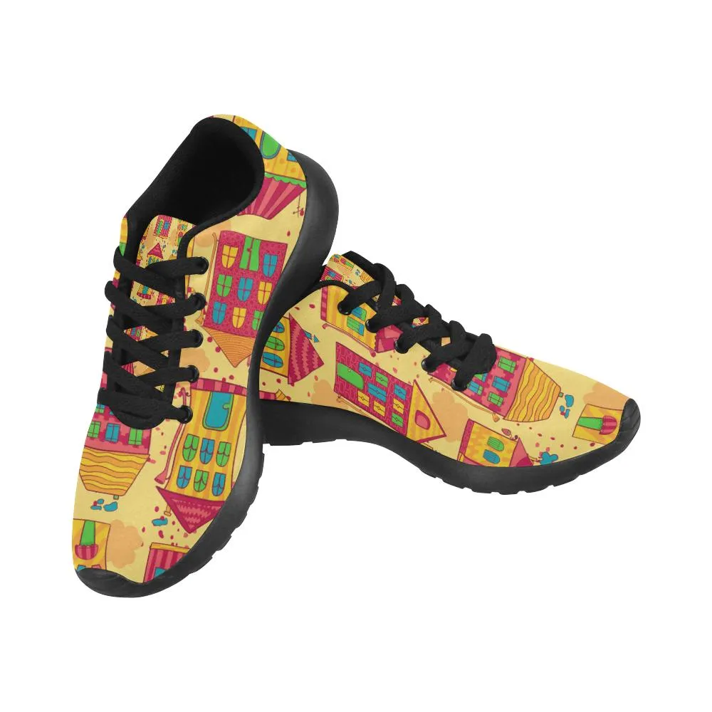 Zenzzle colorful houses print on Women's Running shoes Casual Lightweight Athletic Sneakers US size 6-15