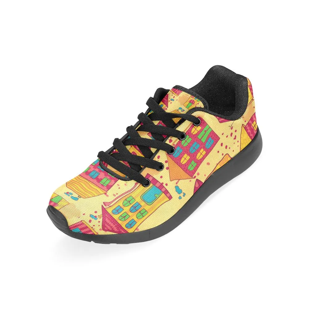 Zenzzle colorful houses print on Women's Running shoes Casual Lightweight Athletic Sneakers US size 6-15