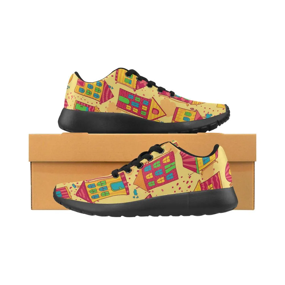 Zenzzle colorful houses print on Women's Running shoes Casual Lightweight Athletic Sneakers US size 6-15