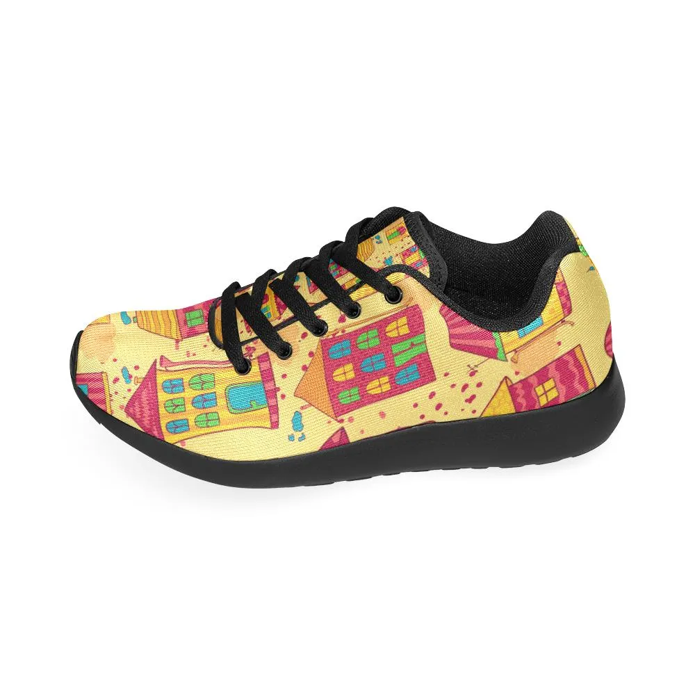 Zenzzle colorful houses print on Women's Running shoes Casual Lightweight Athletic Sneakers US size 6-15