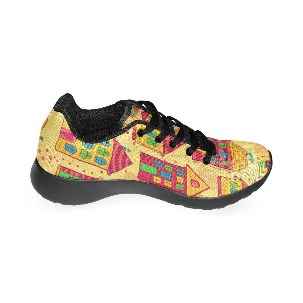 Zenzzle colorful houses print on Women's Running shoes Casual Lightweight Athletic Sneakers US size 6-15