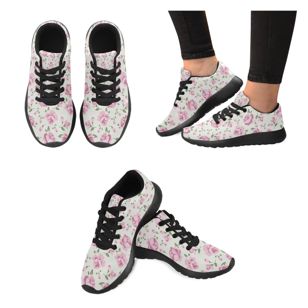 Zenzzle Shabby chic rose pattern print on Women's Running shoes Casual Lightweight Athletic Sneakers US size 6-15