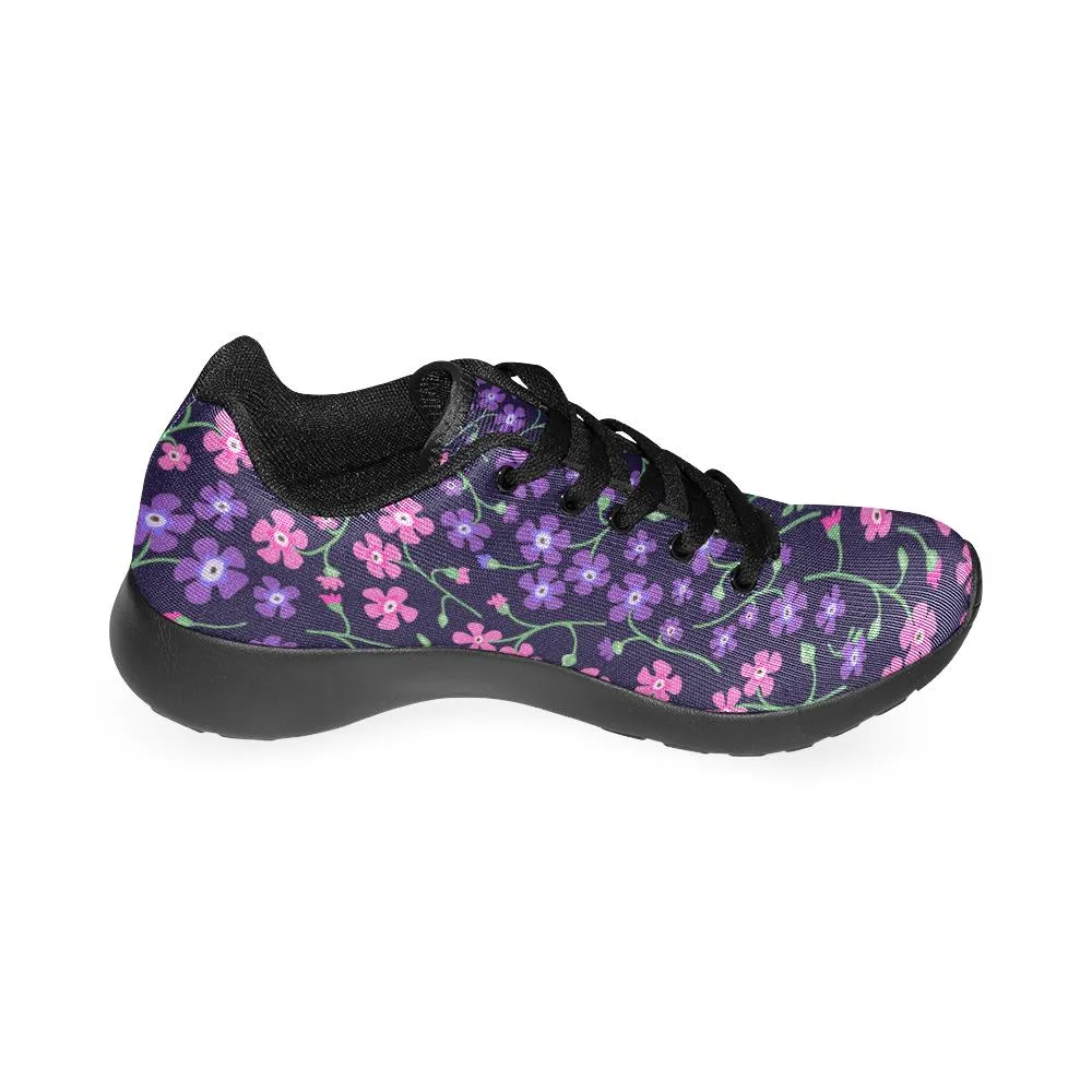 Zenzzle Small flowers violets pattern print on Women's Running shoes Casual Lightweight Athletic Sneakers US size 6-15