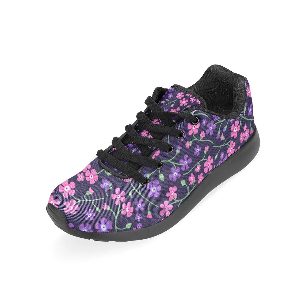 Zenzzle Small flowers violets pattern print on Women's Running shoes Casual Lightweight Athletic Sneakers US size 6-15
