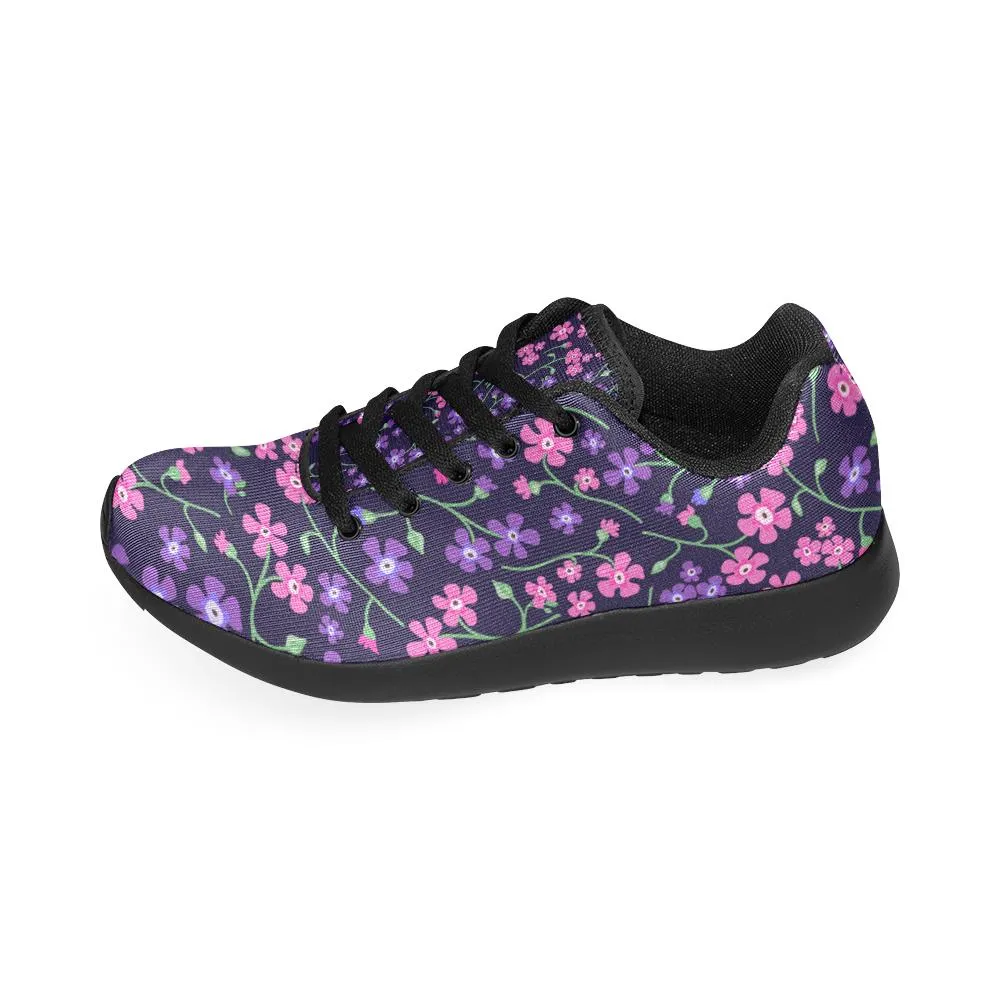 Zenzzle Small flowers violets pattern print on Women's Running shoes Casual Lightweight Athletic Sneakers US size 6-15