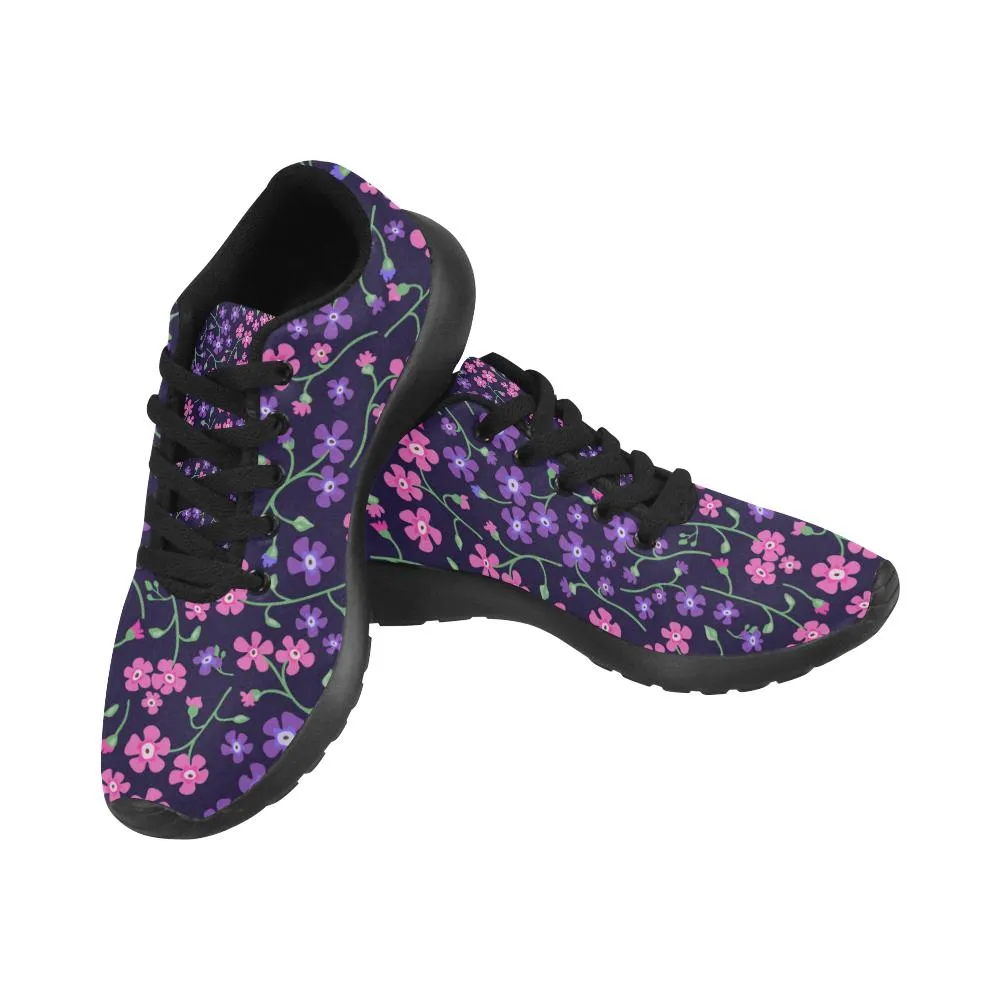 Zenzzle Small flowers violets pattern print on Women's Running shoes Casual Lightweight Athletic Sneakers US size 6-15
