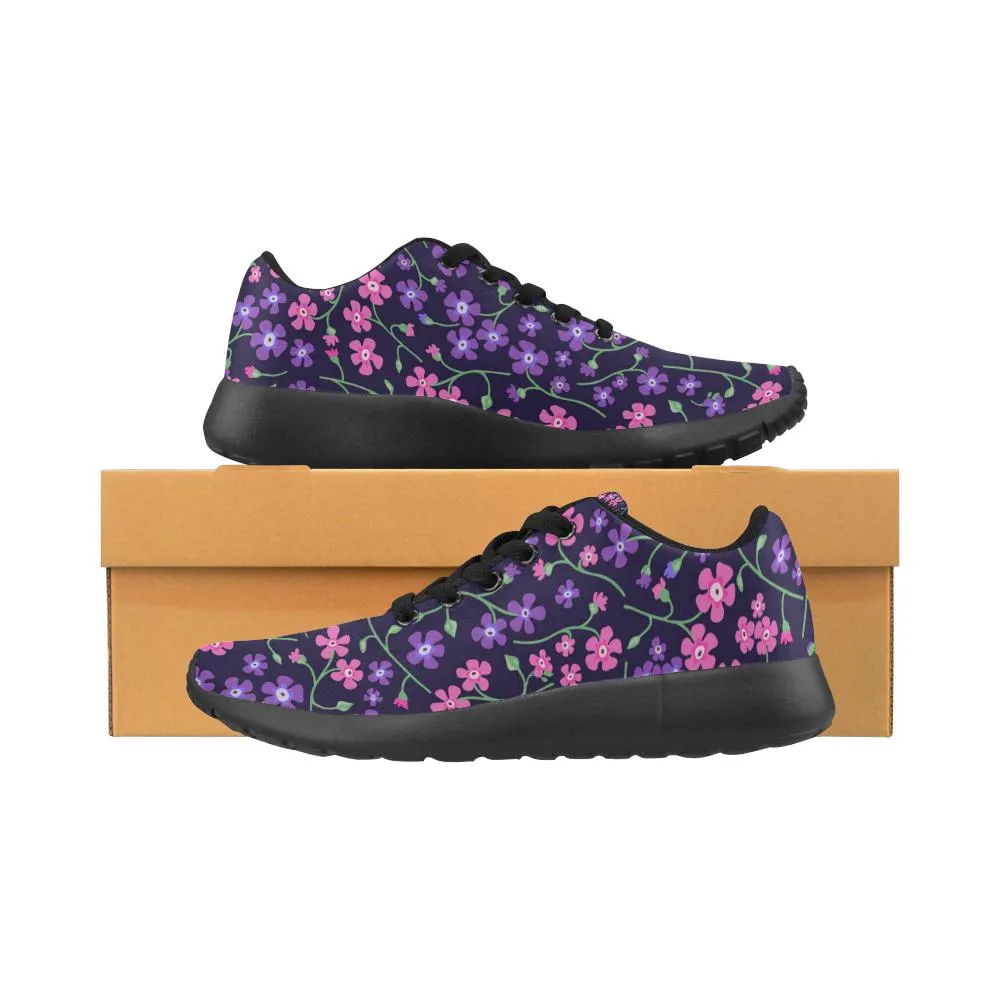 Zenzzle Small flowers violets pattern print on Women's Running shoes Casual Lightweight Athletic Sneakers US size 6-15